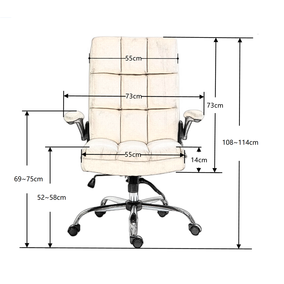 Soft Linen Swivel Adjustable Office Chair