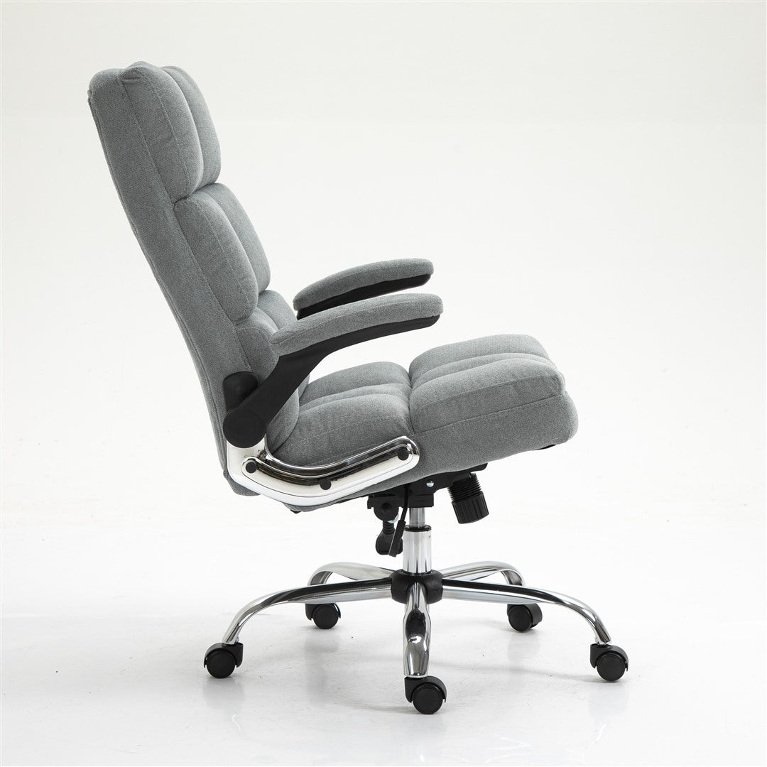 Soft Linen Swivel Adjustable Office Chair