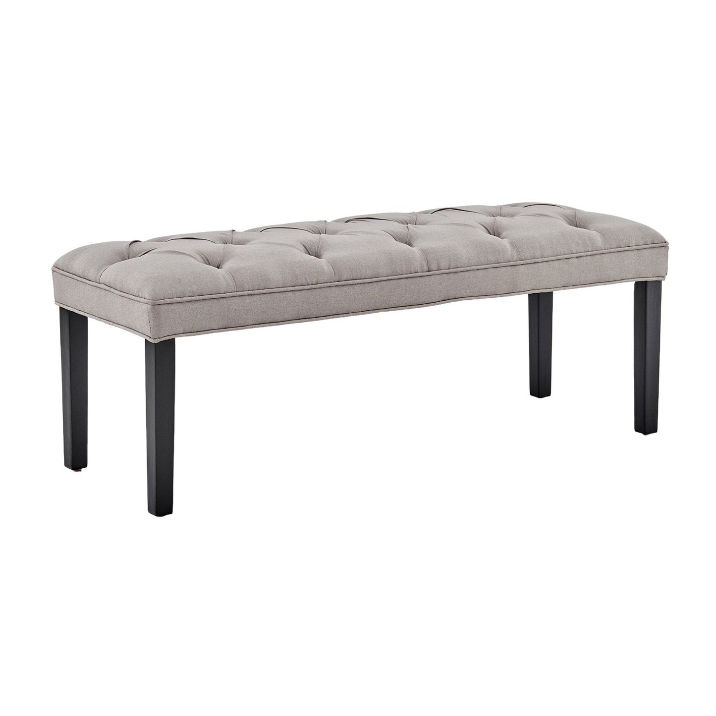 Sarantino Button-tufted Upholstered Bench With Tapered Legs - Light Grey