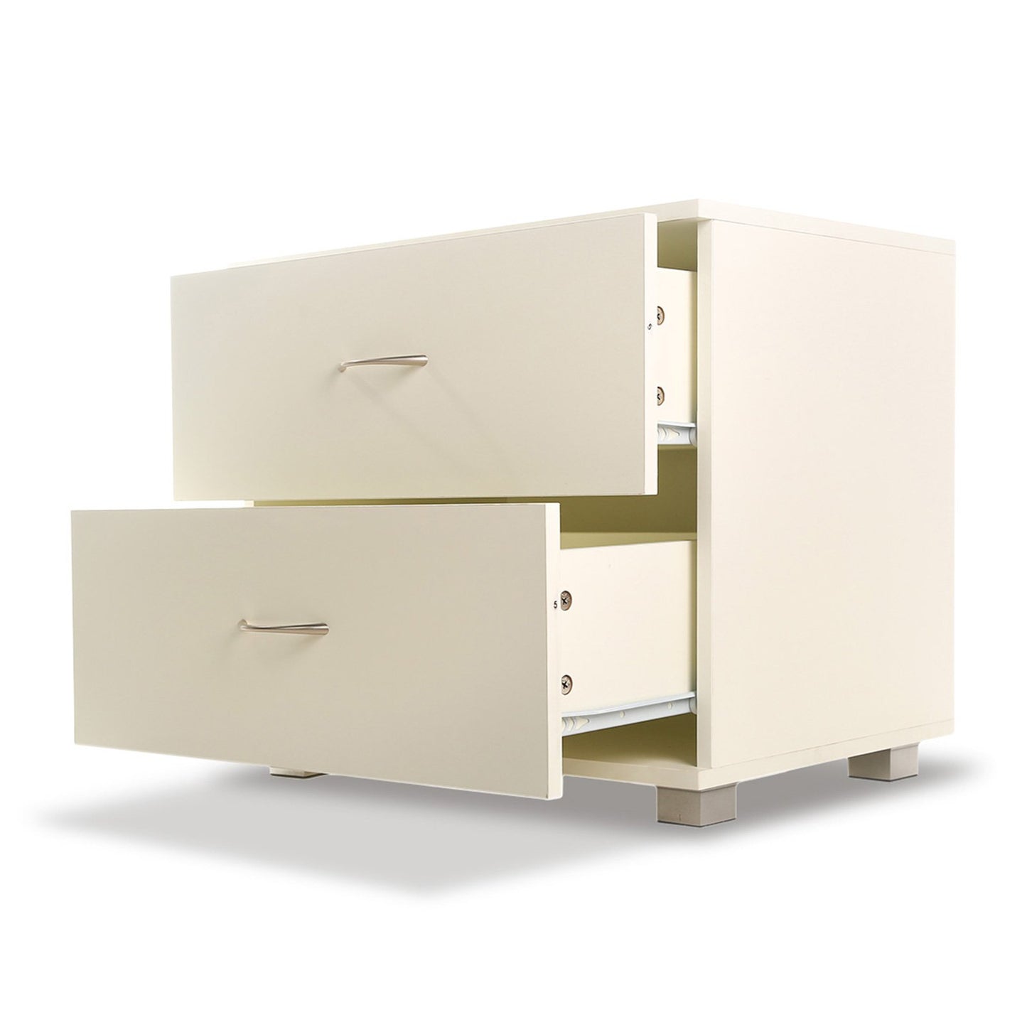Sarantino Bedside Table 2 Drawers - White