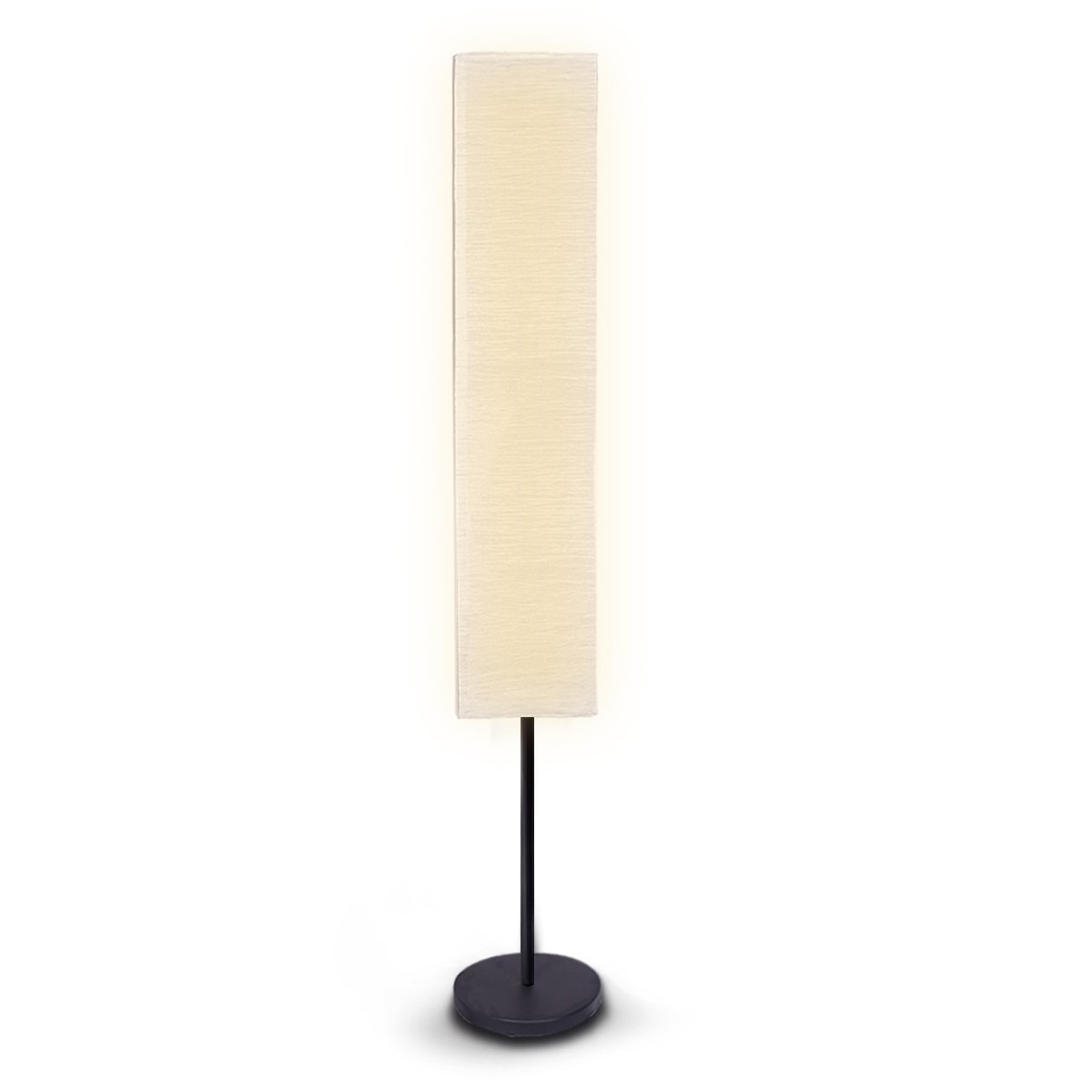 Sarantino Metal Floor Lamp with White Paper Wrinkle Shade