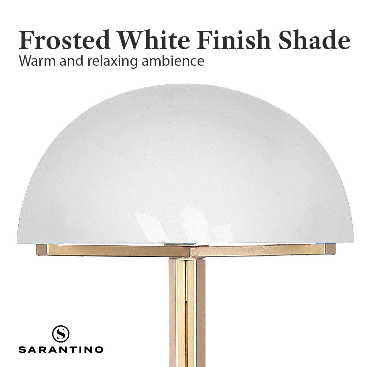 Sarantino Metal Floor Lamp with White Acrylic Shade
