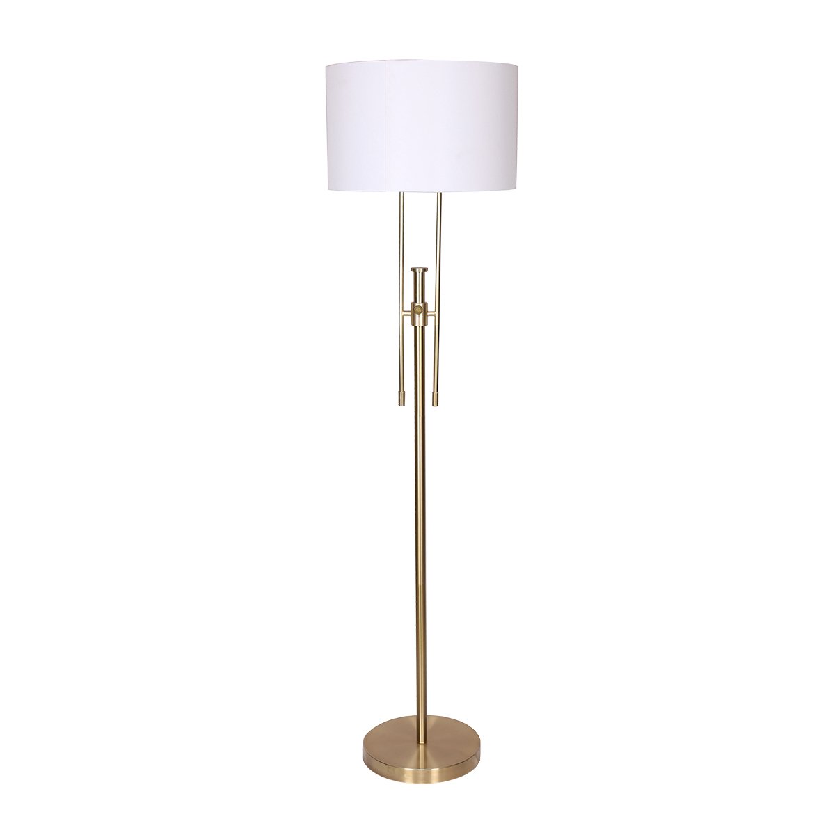 Sarantino Height Adjustable Metal Floor Lamp - Brushed Gold
