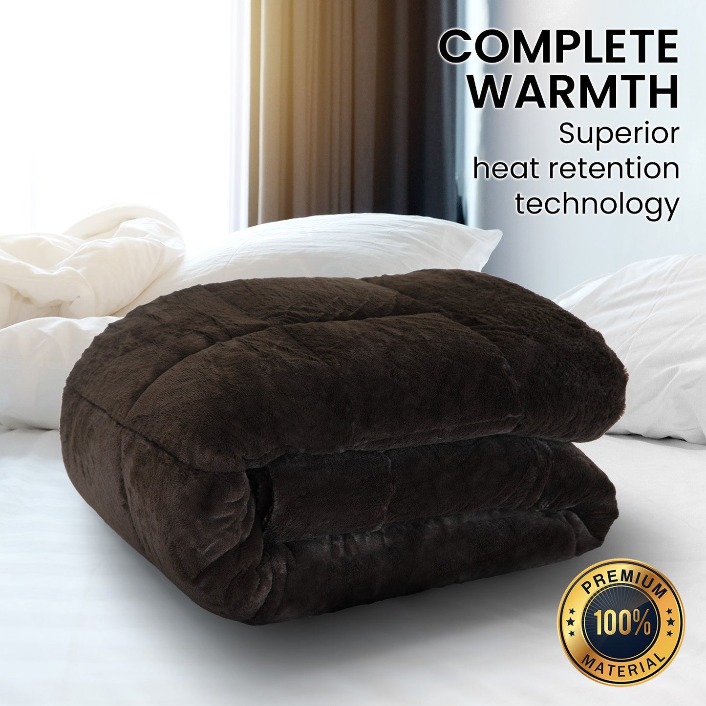 Laura Hill 600GSM Faux Mink Quilt Comforter - King