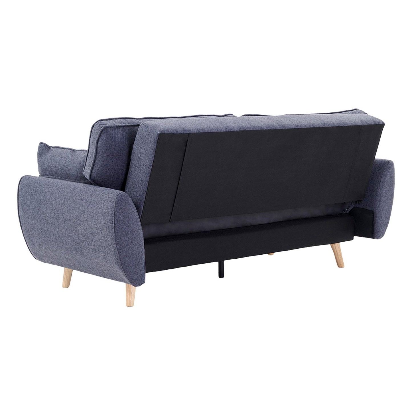 Sarantino 3 Seater Modular Linen Fabric Sofa Bed - Dark Grey