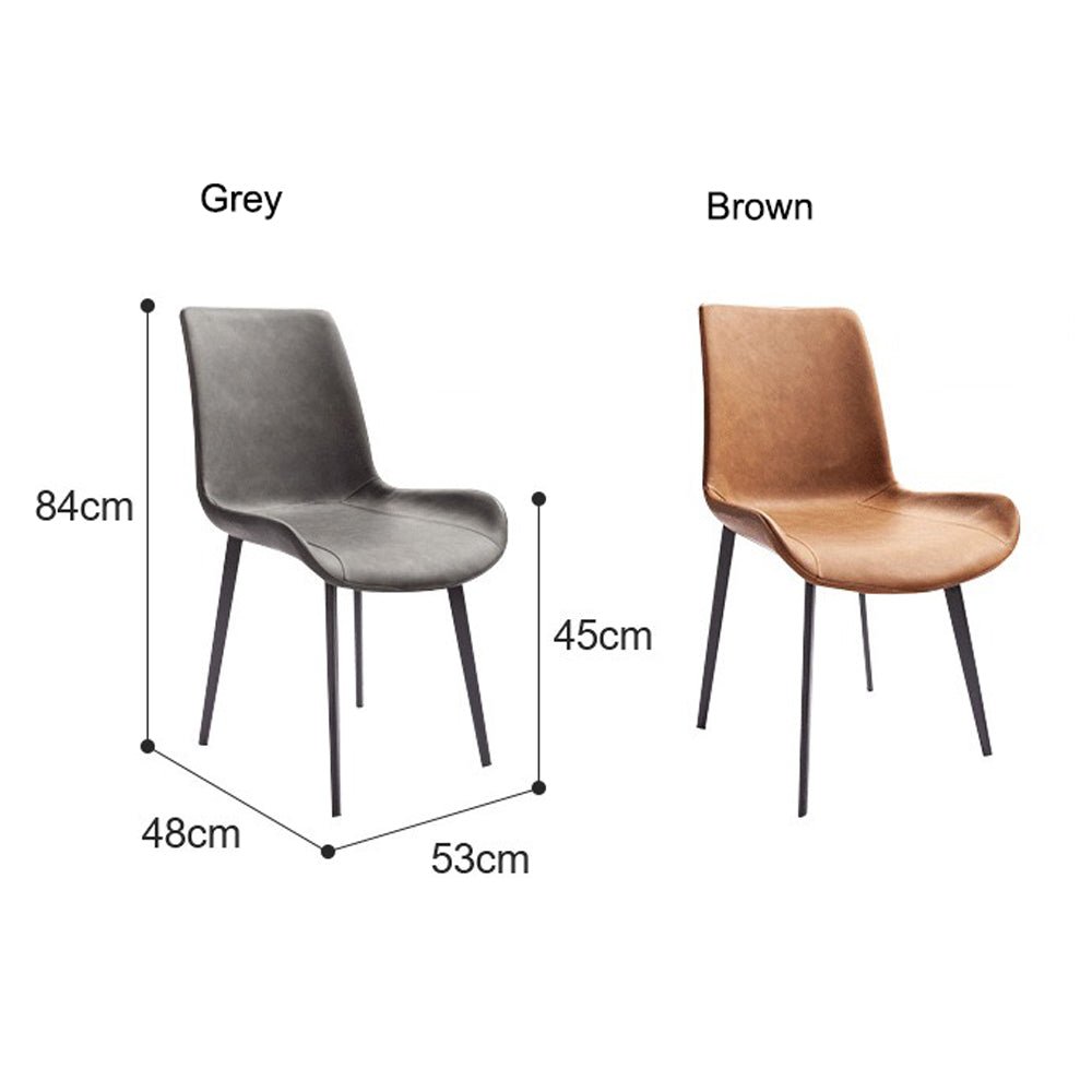x 2 Minimal List Dining Chairs - Grey