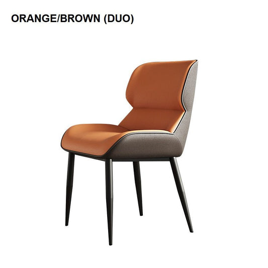 Italian Minimal Dining Chairs - Orange Brown