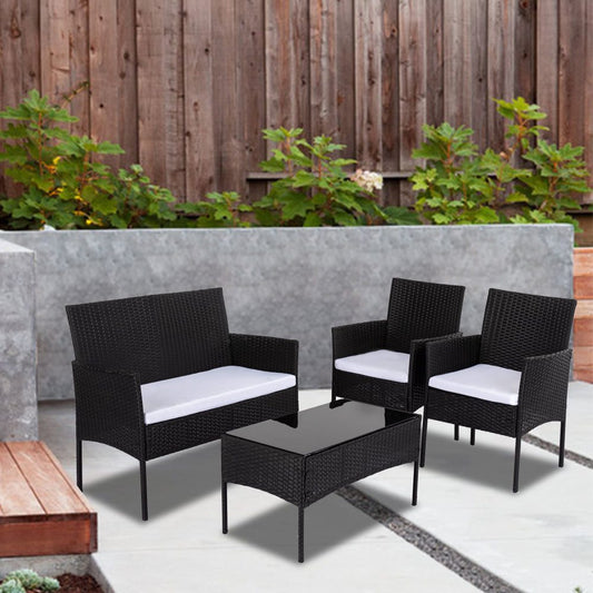 Ville 4-Seater PE Wicker Outdoor Lounge Set