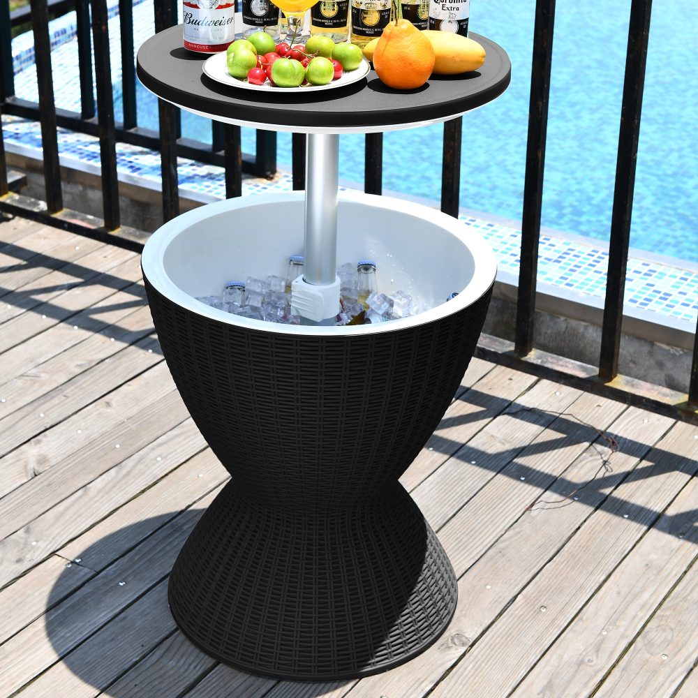 Garden Ice Cooler Table - Black