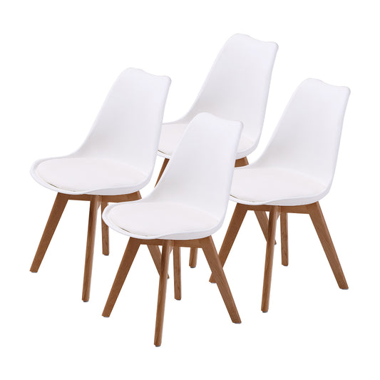La Bella 4 Set Retro Dining Chairs - White