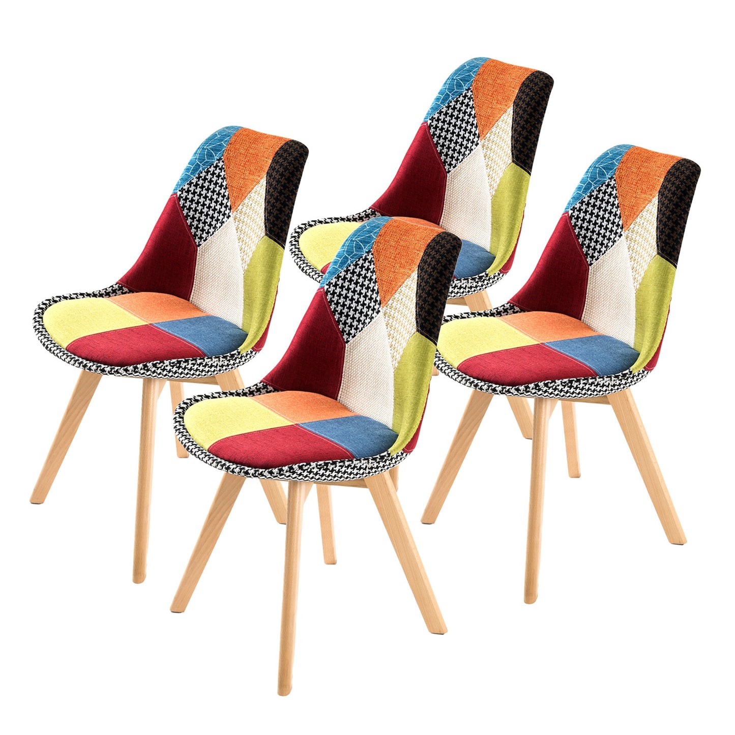 La Bella 4 Set Multi Colour Retro Dining Chairs