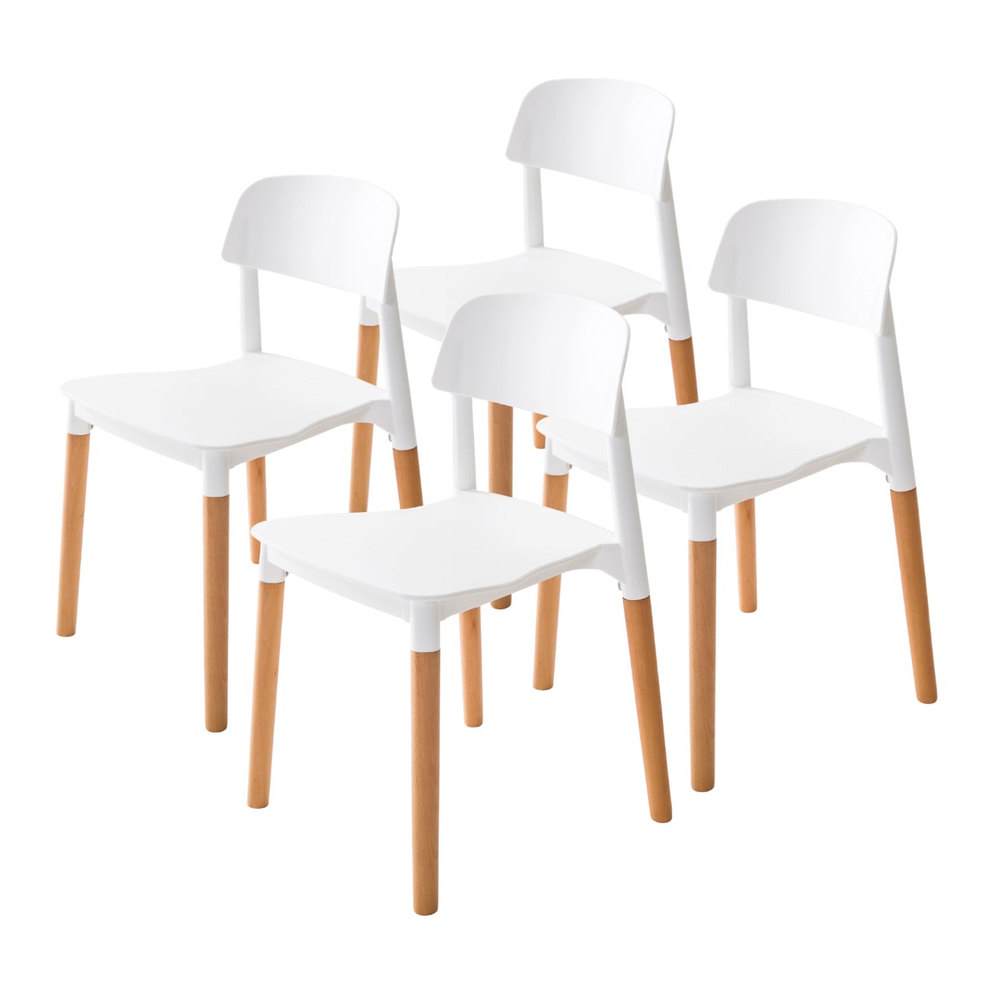 La Bella 4 Set White Retro Belloch Stackable Dining Chair