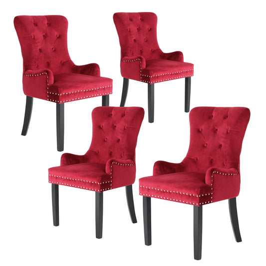 La Bella 4 Set Bordeaux French Provincial Dining Chair - Red