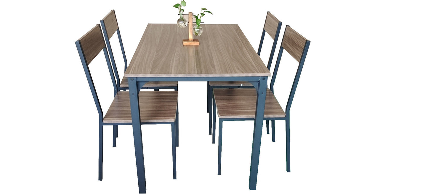 YES4HOMES 5 Piece Dining Table and Chairs Set - Black