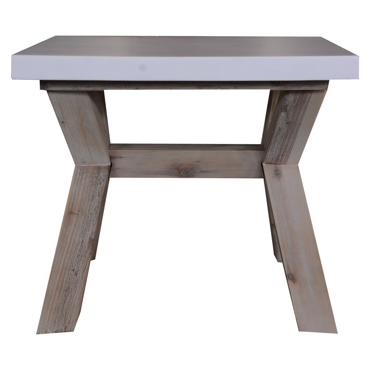 Stony 60cm Square Lamp Table with Concrete Top - White