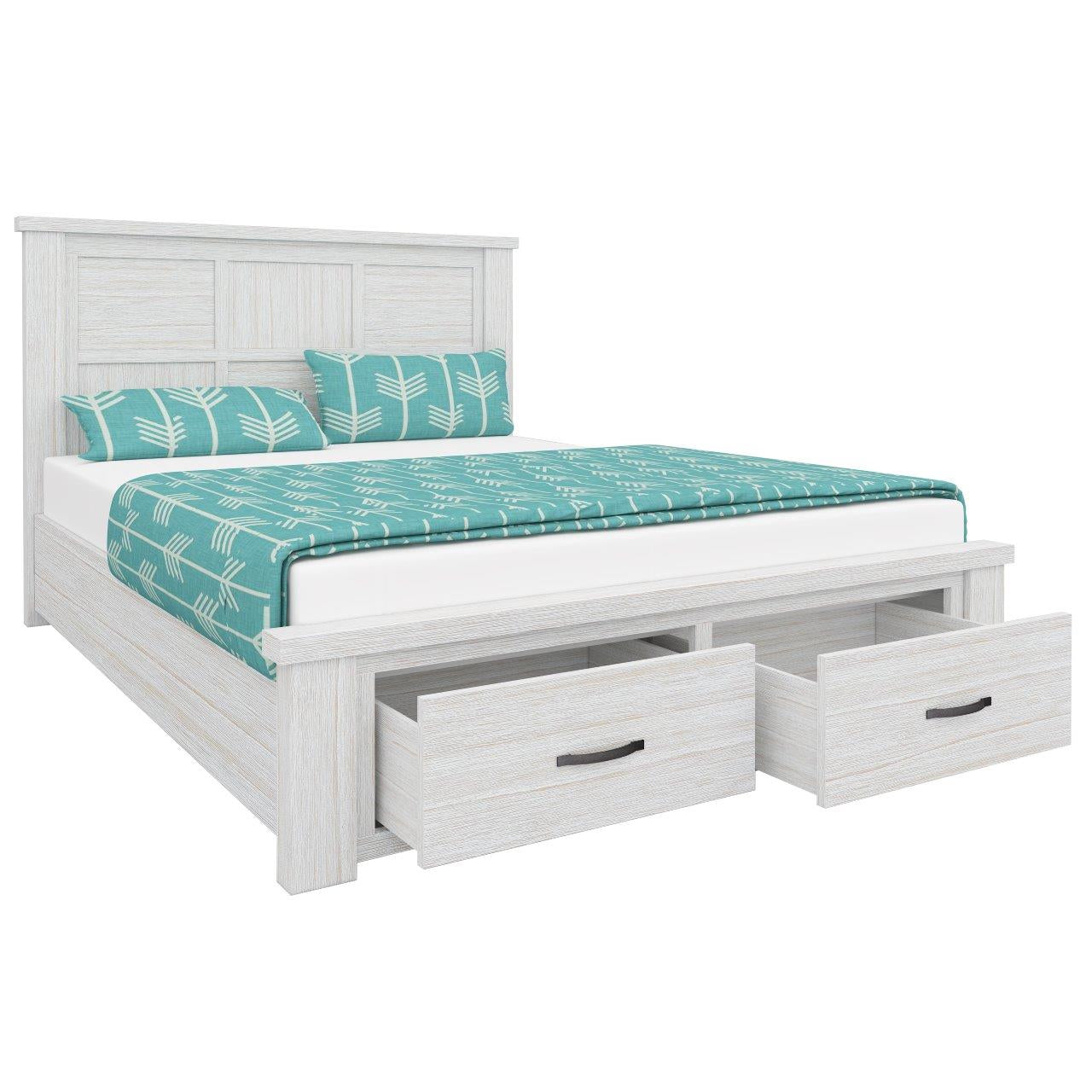 Double Foxglove Bed Frame With Storage Drawers - White