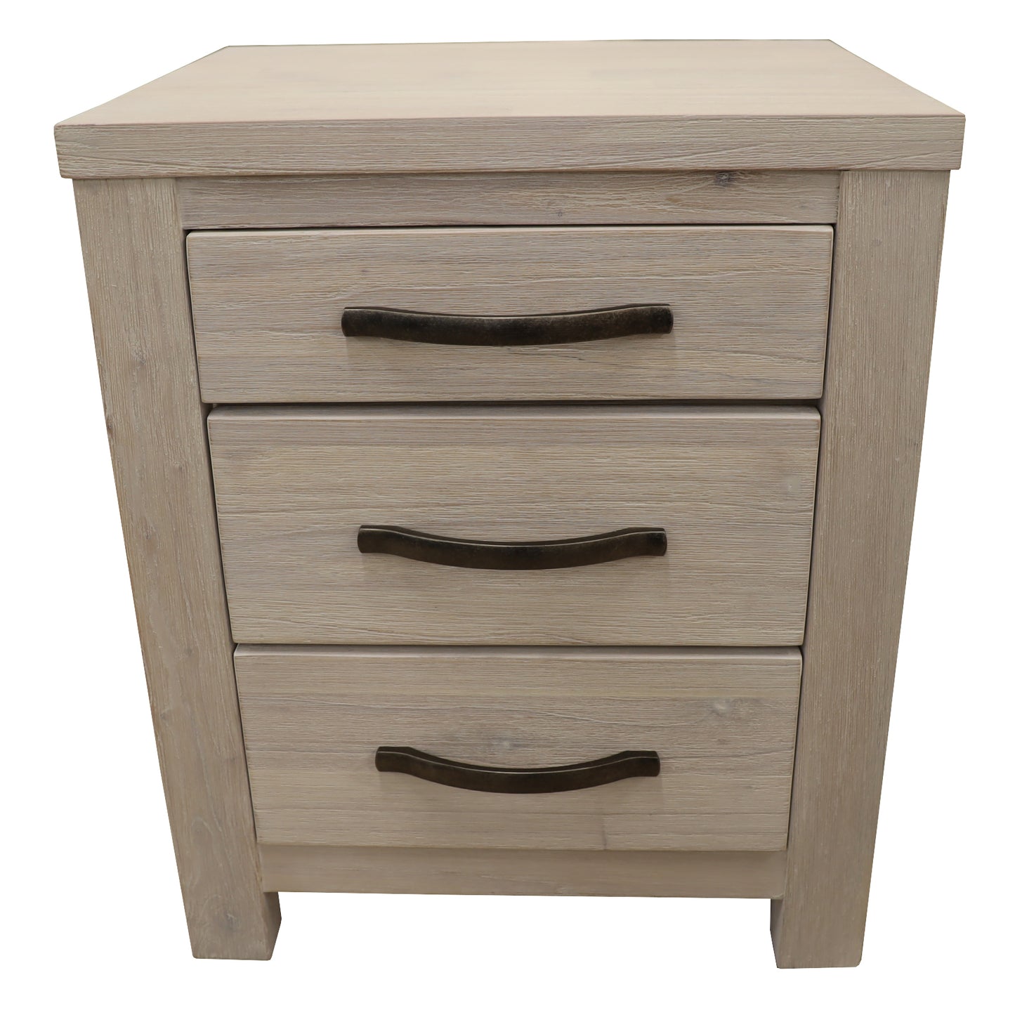 Foxglove Bedside Tables 3 Drawers - White Ash