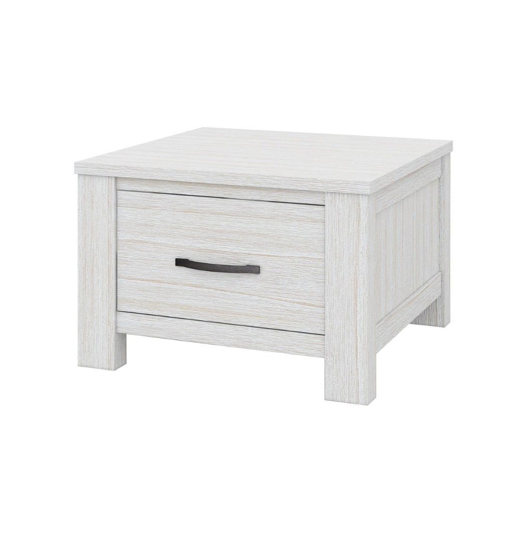 Side table with drawer 60cm - White