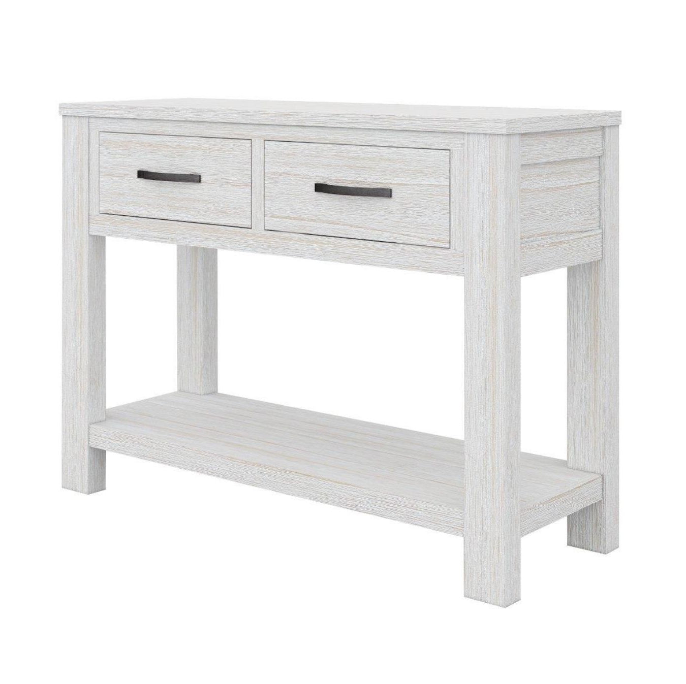 Hallway Entry Table Solid Mt Ash Timber Wood 110cm  - White