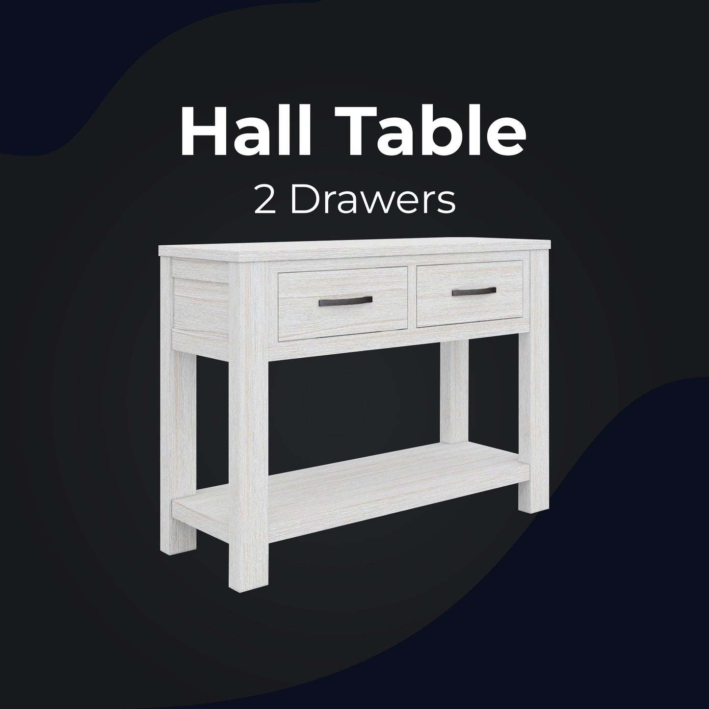 Hallway Entry Table Solid Mt Ash Timber Wood 110cm  - White