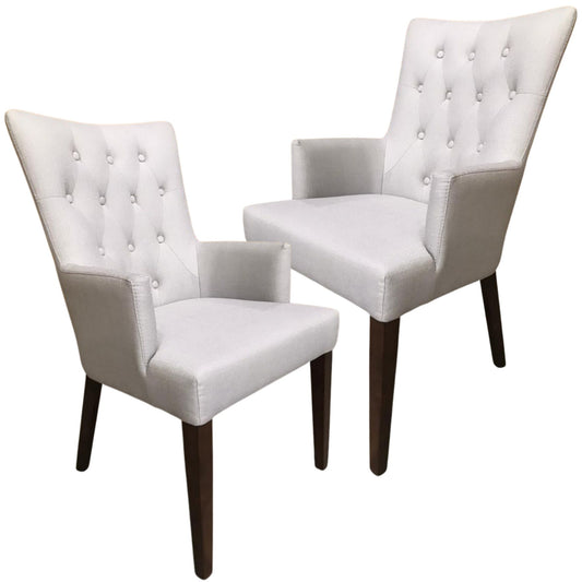 Florence  Set of 2 Carver French Provincial Solid Timber Fabric Dining Chair