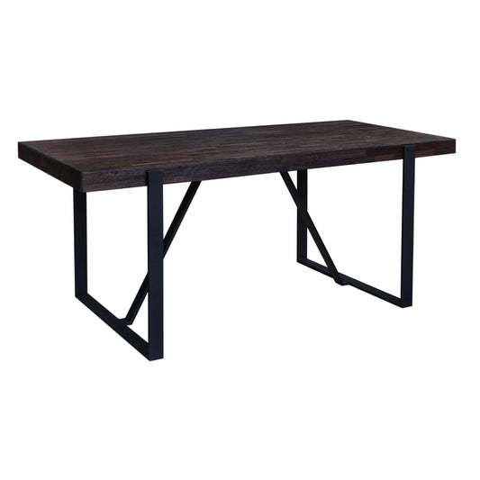Rustica 240cm Dining Table with Metal Leg Pine Wood Top Black