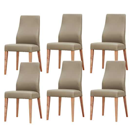 Rosemallow Dining Chair Set of 6 Leather Seat, Solid Messmate Timber - Silver