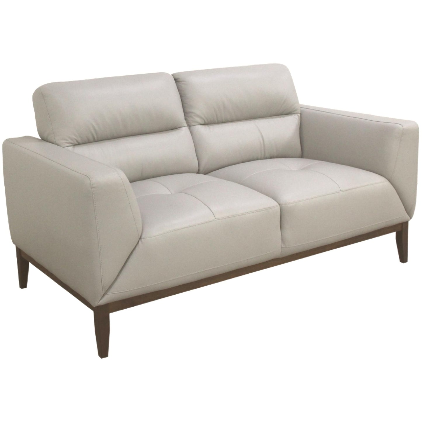 Downy Genuine Leather 2 Seater Couch - Silver