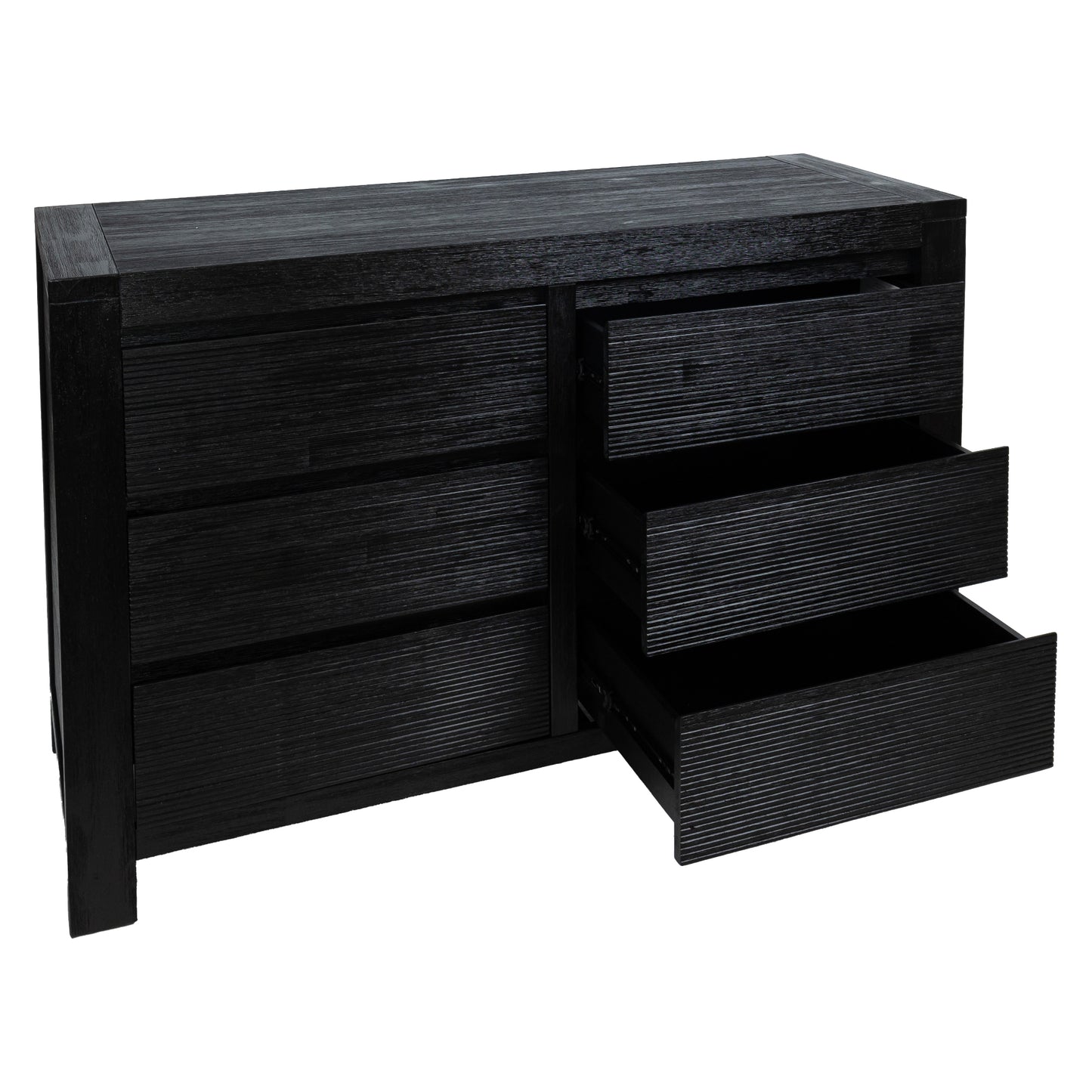 Tofino Solid Wood 6 Chest of Drawers - Black