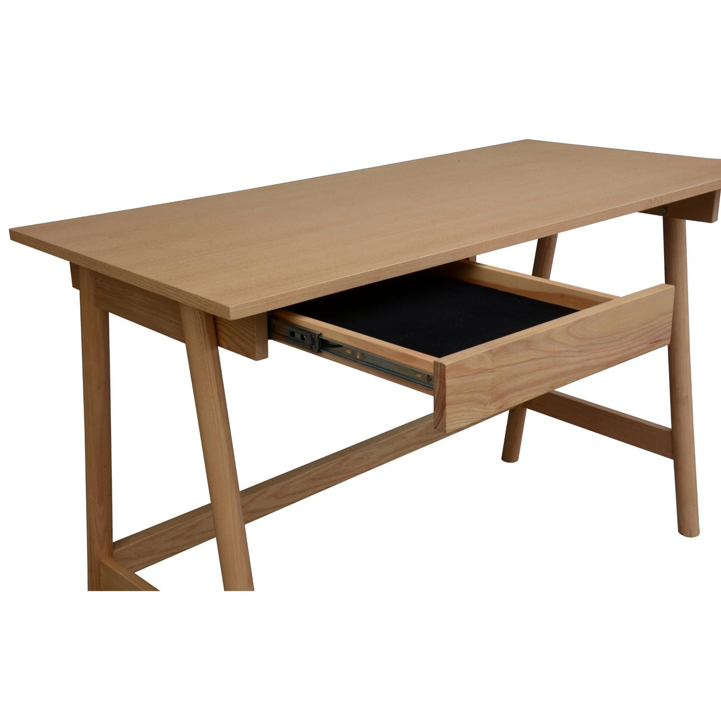 Mindil Office Desk Solid Wooden Timber Frame - Ash Natural