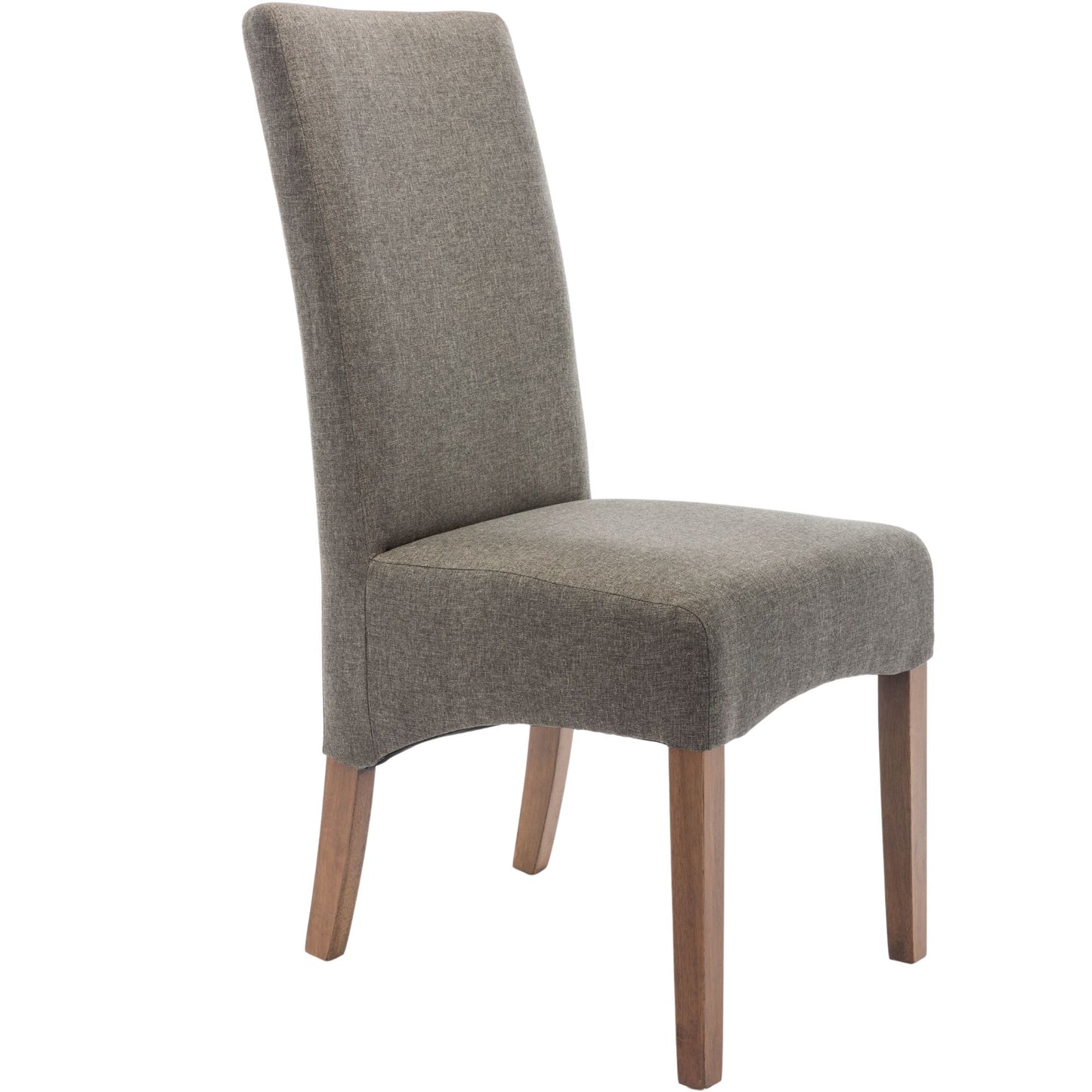 Aksa Fabric Upholstered Dining Chair Set of 8 Solid Pine Wood - Grey
