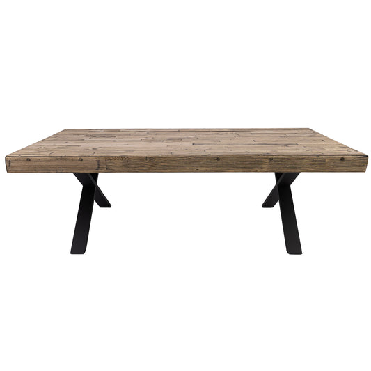 Anika Laminated Solid Pine Top Metal Leg Coffee Table 132cm - Smoke