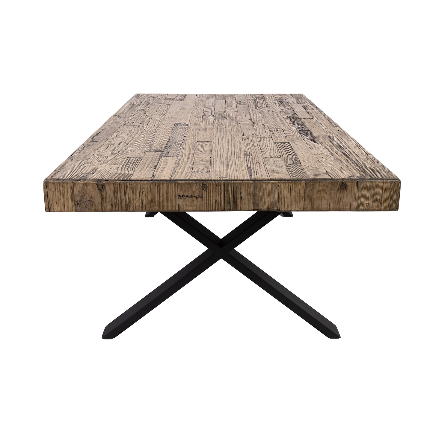 Anika Laminated Solid Pine Top Metal Leg Coffee Table 132cm - Smoke