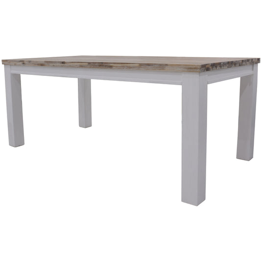 Plumeria Solid Acacia Wood  Dining Table 225cm - White Brush