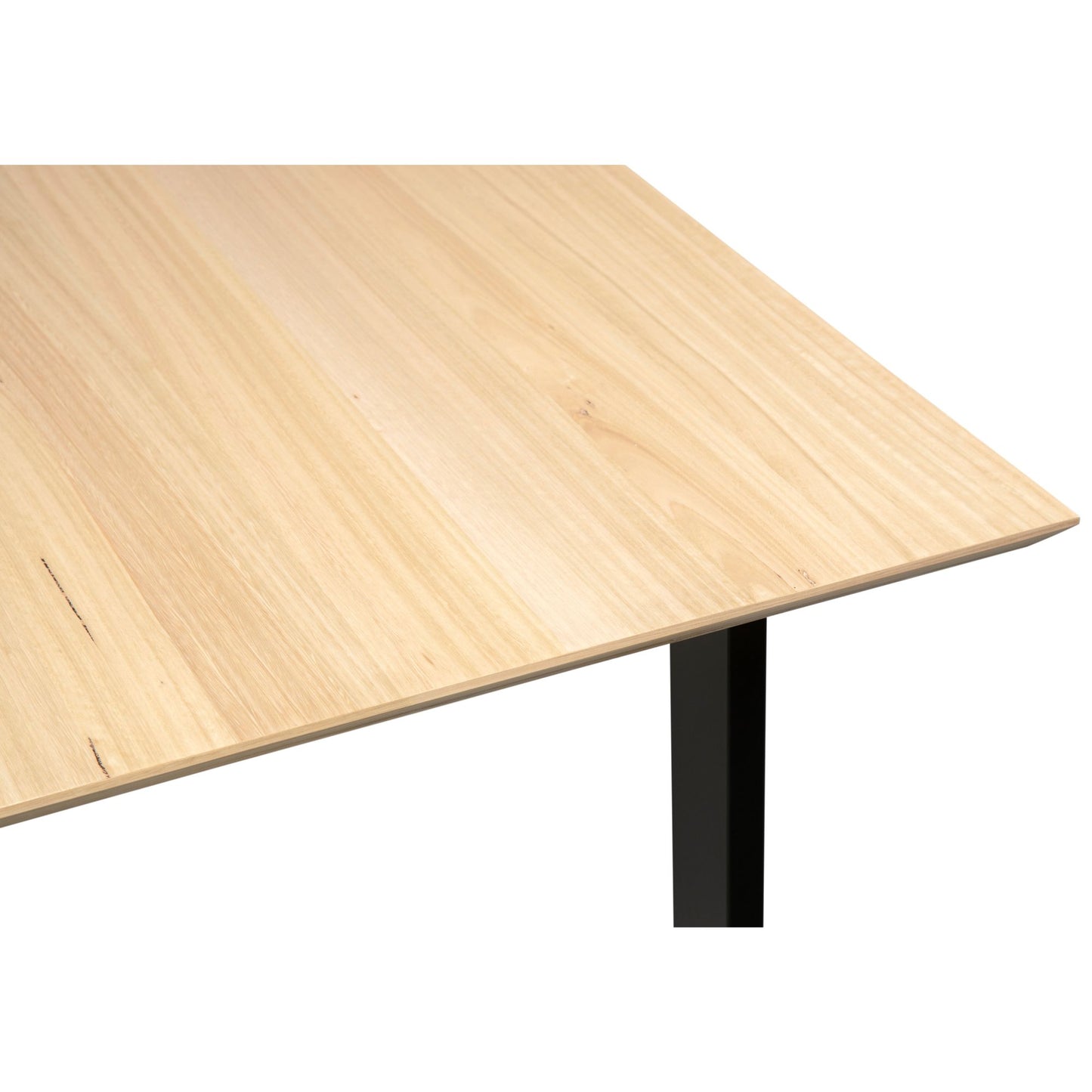 Aconite Solid Messmate Timber Wood with Black Metal Leg  Dining Table 180cm- Natural