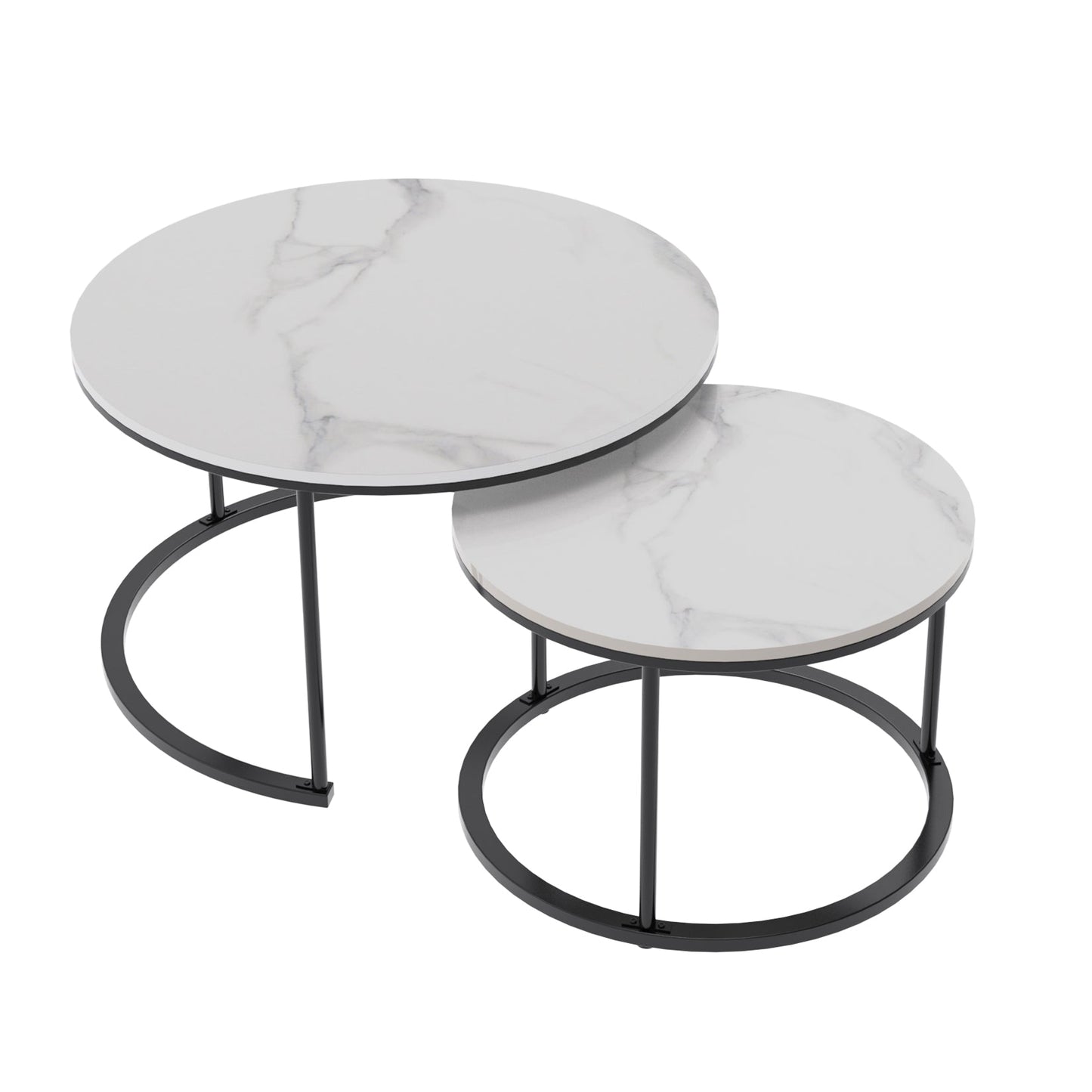 Interior Ave The Exec Nested Coffee Table Set - White & White