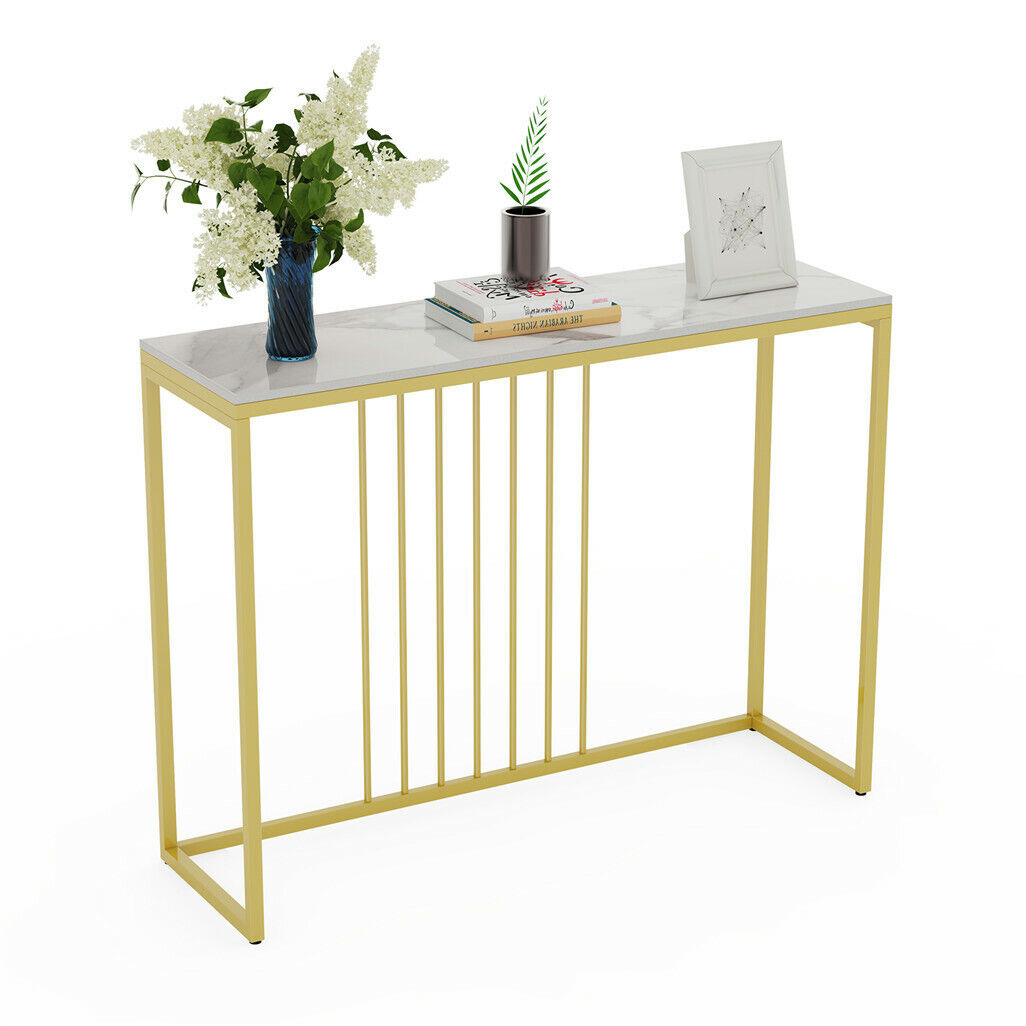 Interior Ave Stone Marble Console - Marble & Gold