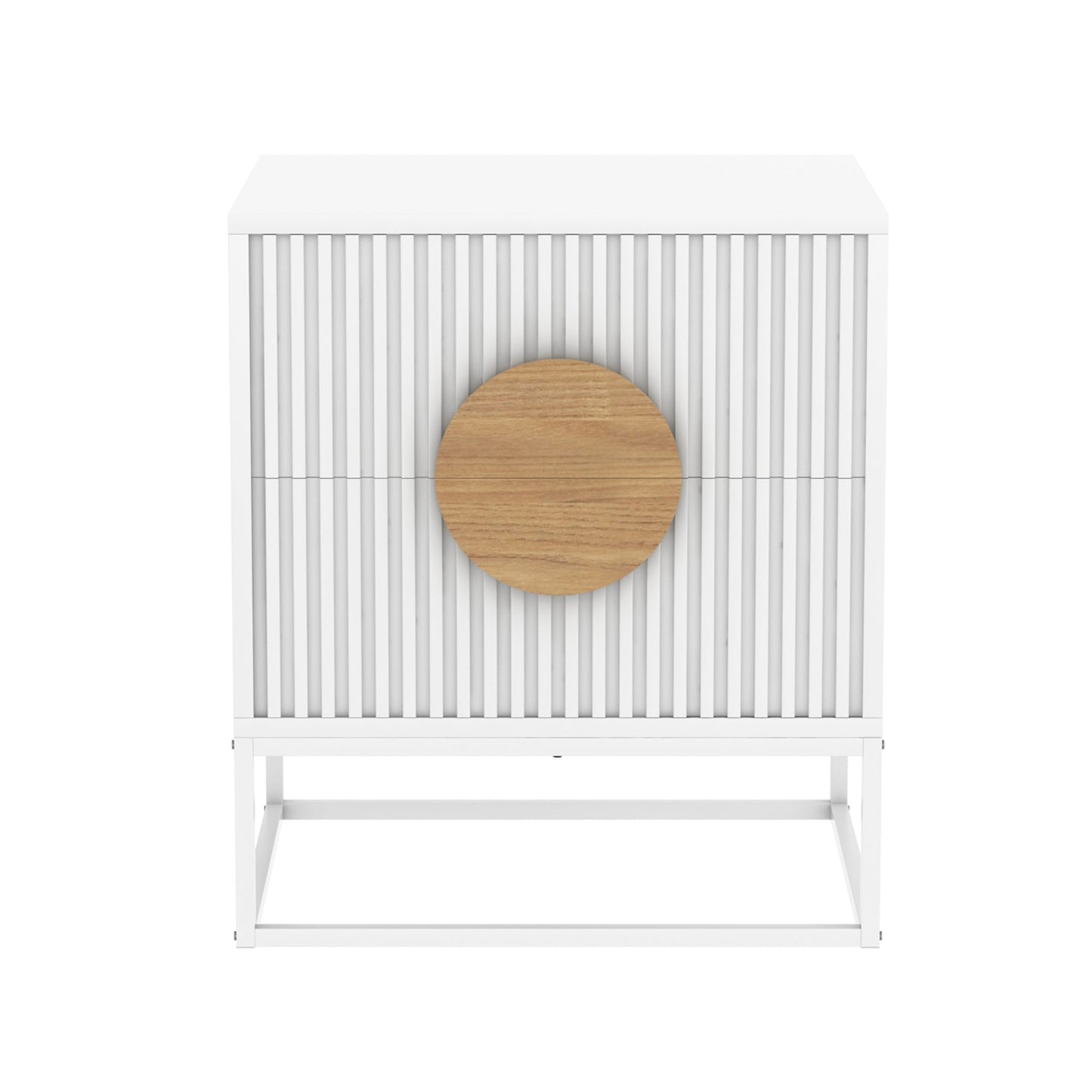 Belmonte Fluted Bedside Table - White