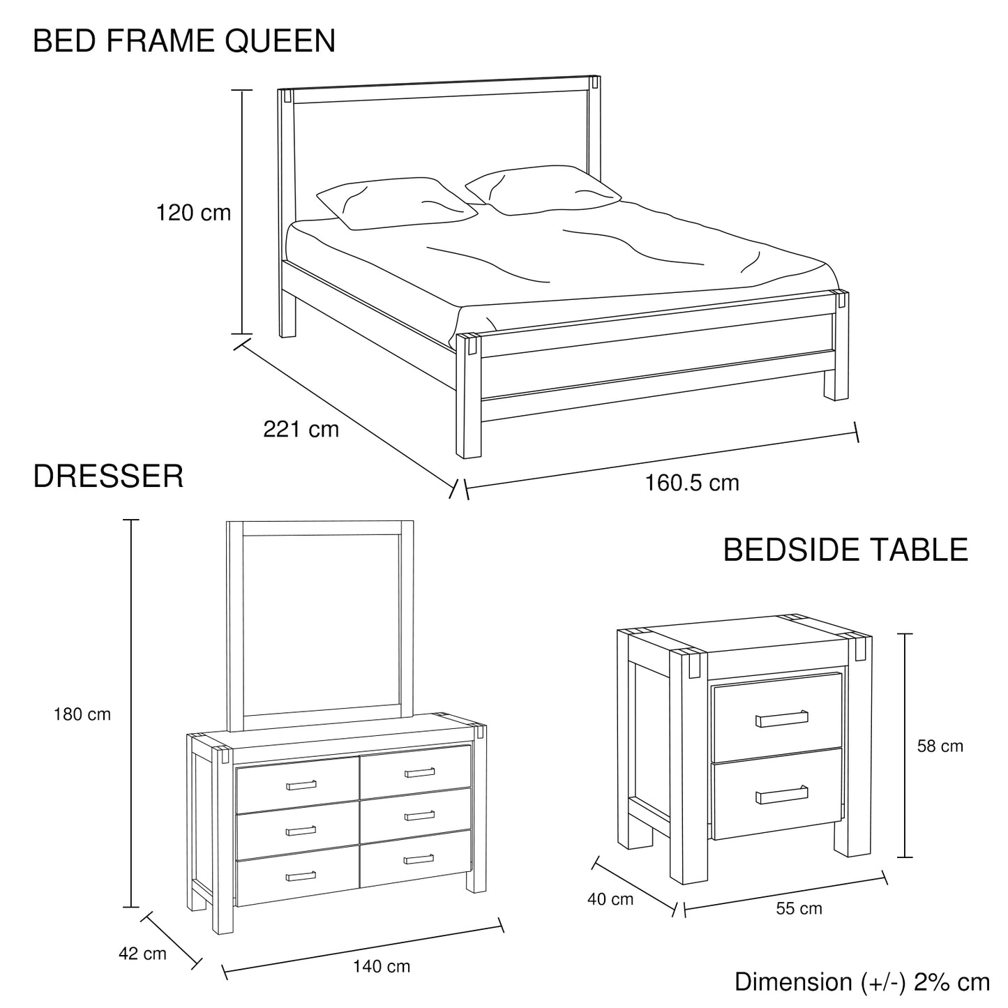 4 Piece Queen Bedroom Suite -  Oak