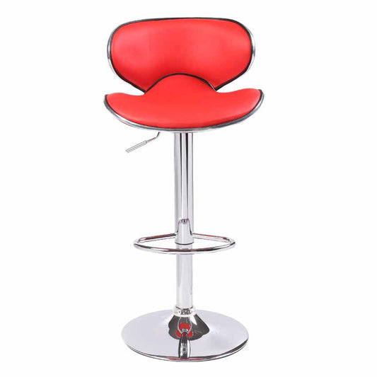 2X Faux Leather Mid High Back Bar Stools  - Red