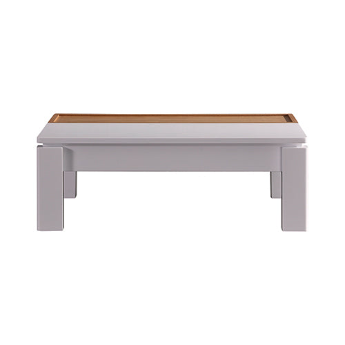 High Gloss Finish Lift Up Top MDF Coffee Table - White Ash