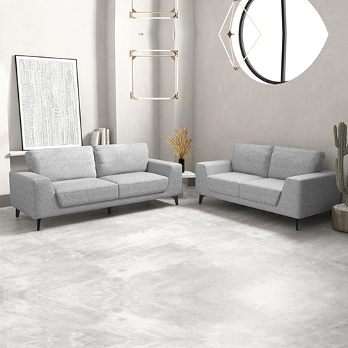 3+2 Seater Sofa Light Grey Fabric Lounge