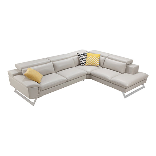 5 Seater Lounge Leatherette Corner Sofa Couch with Chaise - Cream