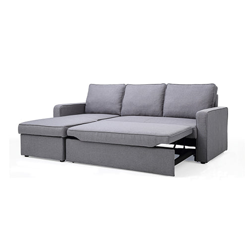 3 Seater Sofa Bed with pull Out Storage Corner Chaise Lounge - Grey