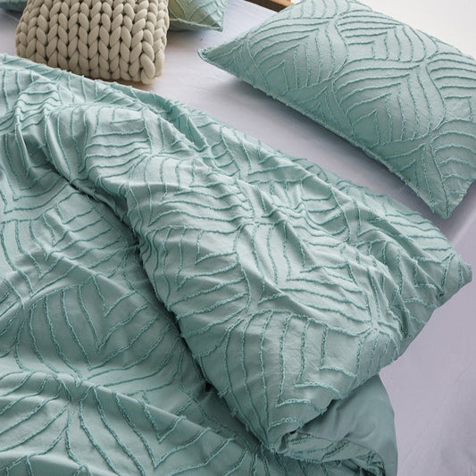 Queen Tufted Ultra Soft Microfiber Quilt Cover Set - Sage Green