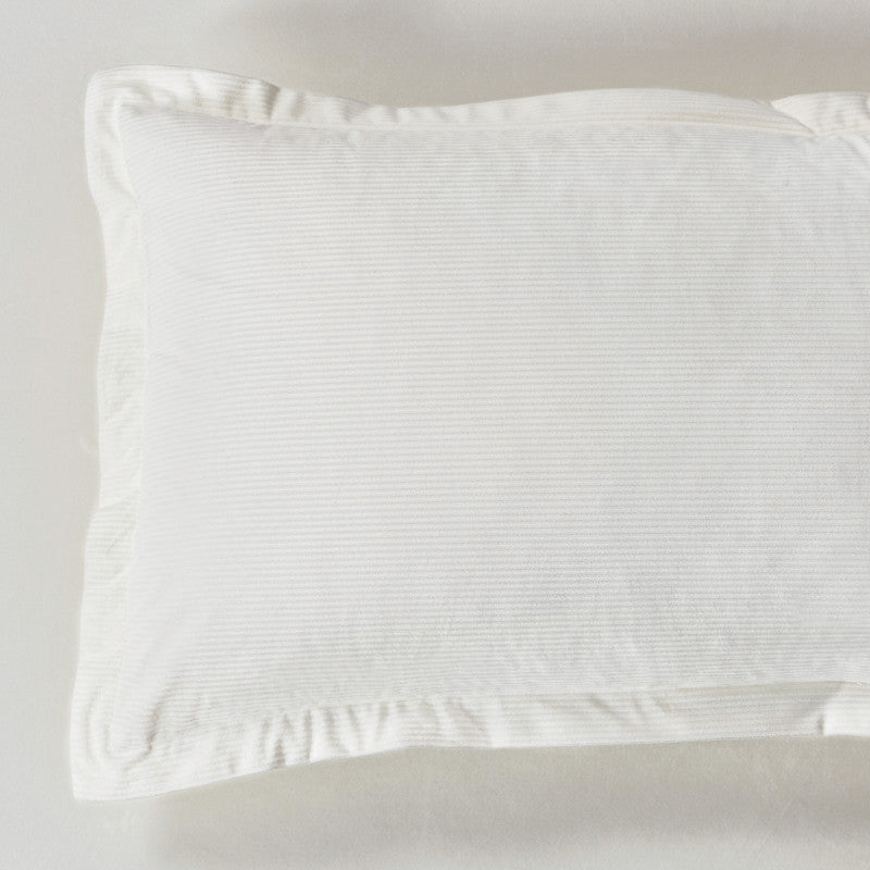 Queen Corduroy Velvet Bed Quilt Cover Set - White