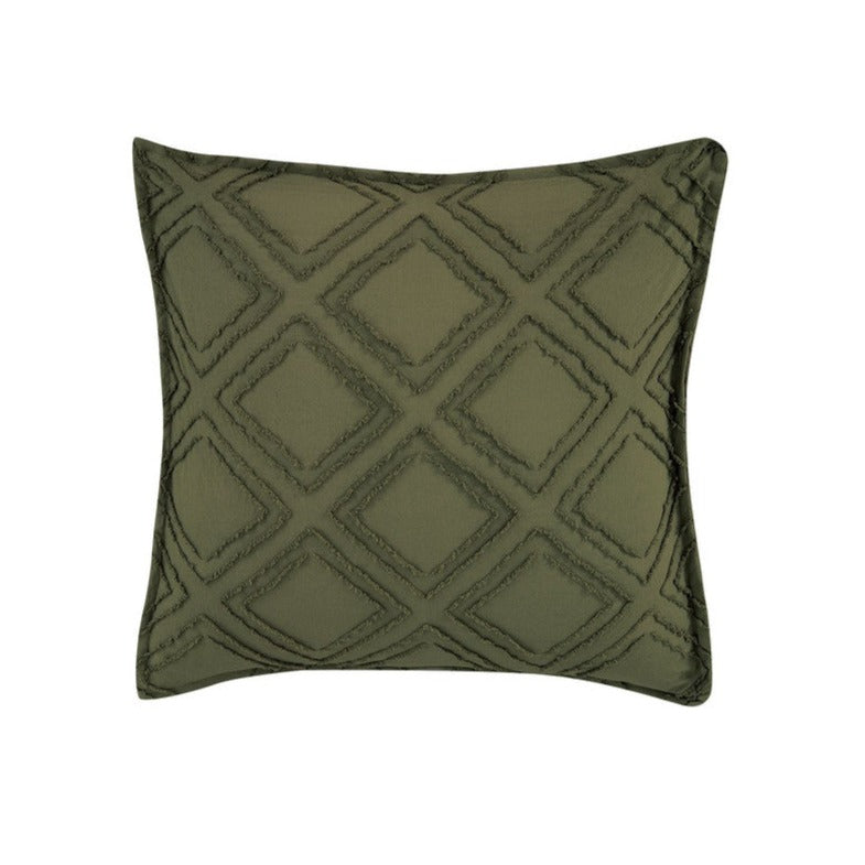 Tufted Microfibre Super Soft Twin Pack Standard Pillowcases - KHAKI GREEN