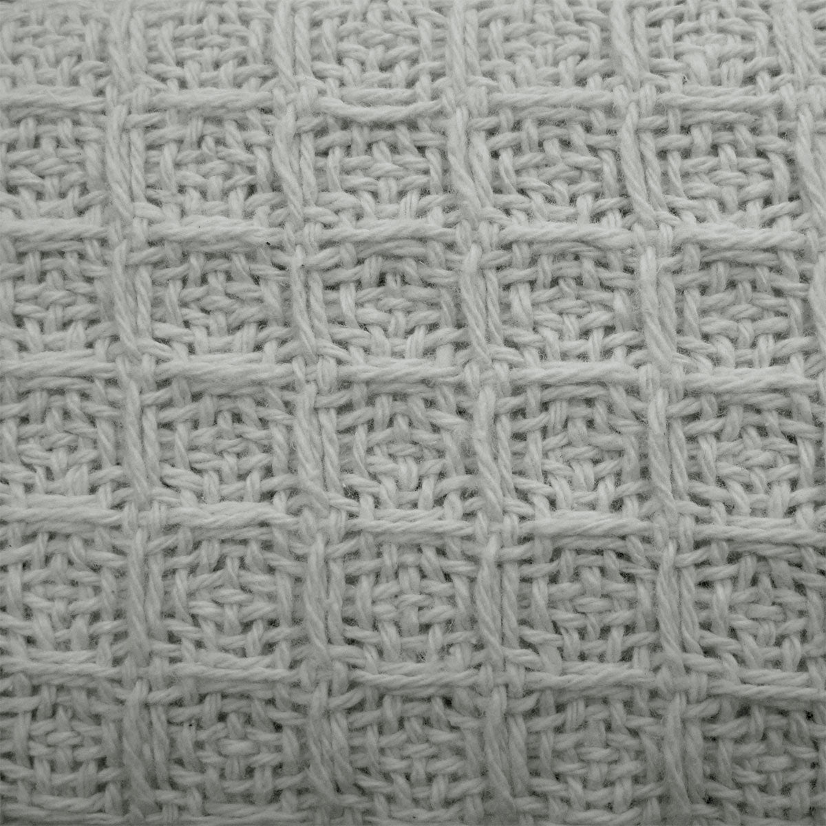 Queen Cotton Waffle Blanket - Silver