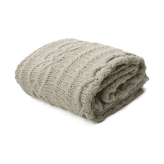 Asher Knitted Throw - Taupe