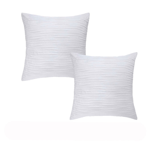 Vintage Design Pair of Malvern White Cotton European Pillowcases 65 x 65cm